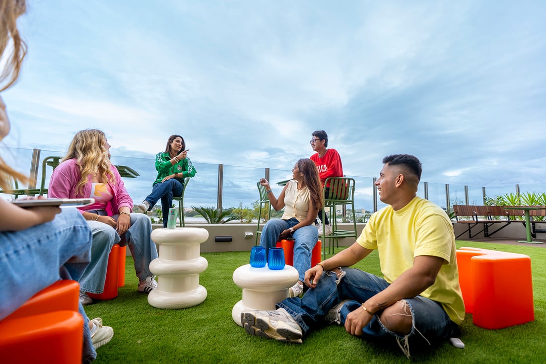Rooftop terrace at Scape Kensington.
