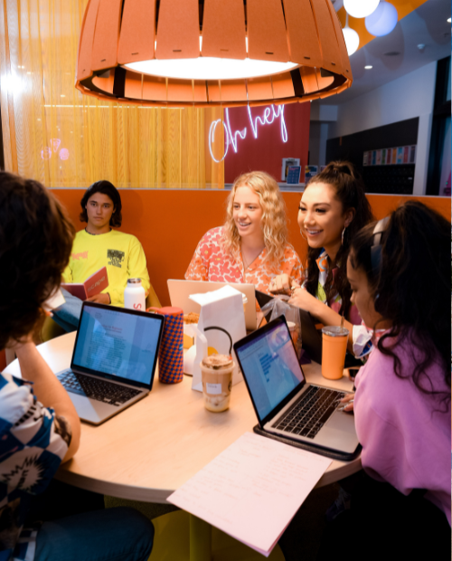 Students studying together at Scape